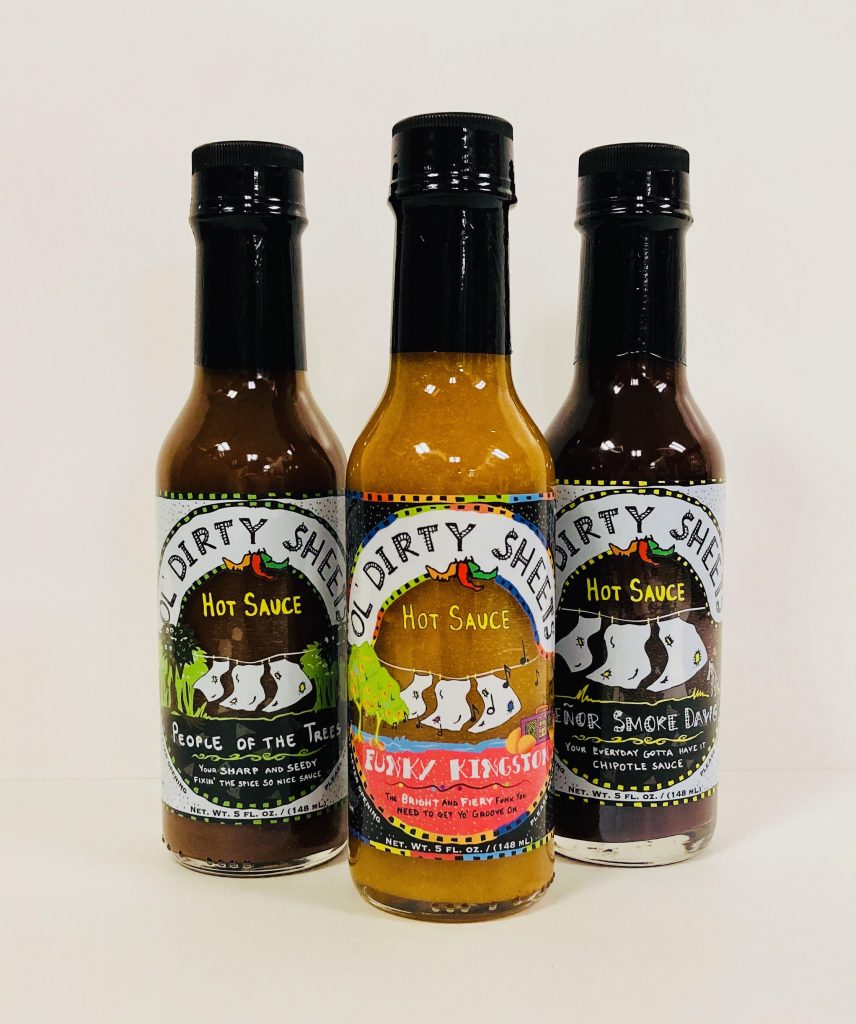 Ol’ Dirty Sheets trio of bottled hot sauces