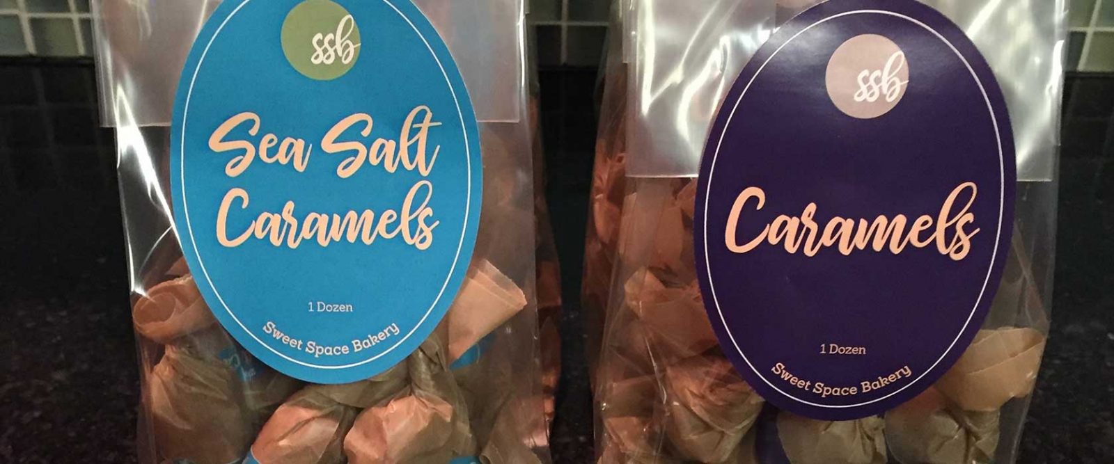 Bags of sea salt and caramel treats