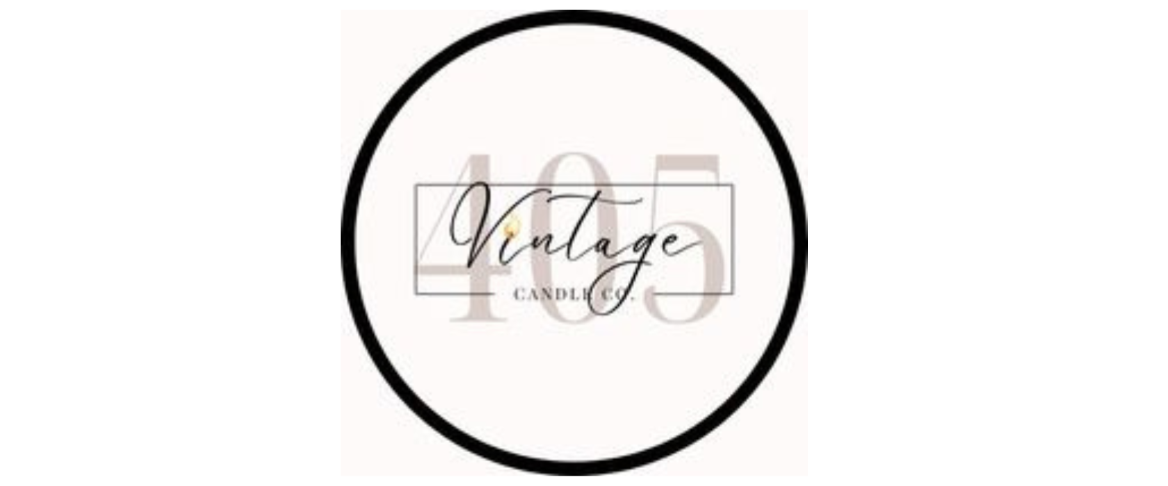 Vintage 405 Candle Co circle logo on white background